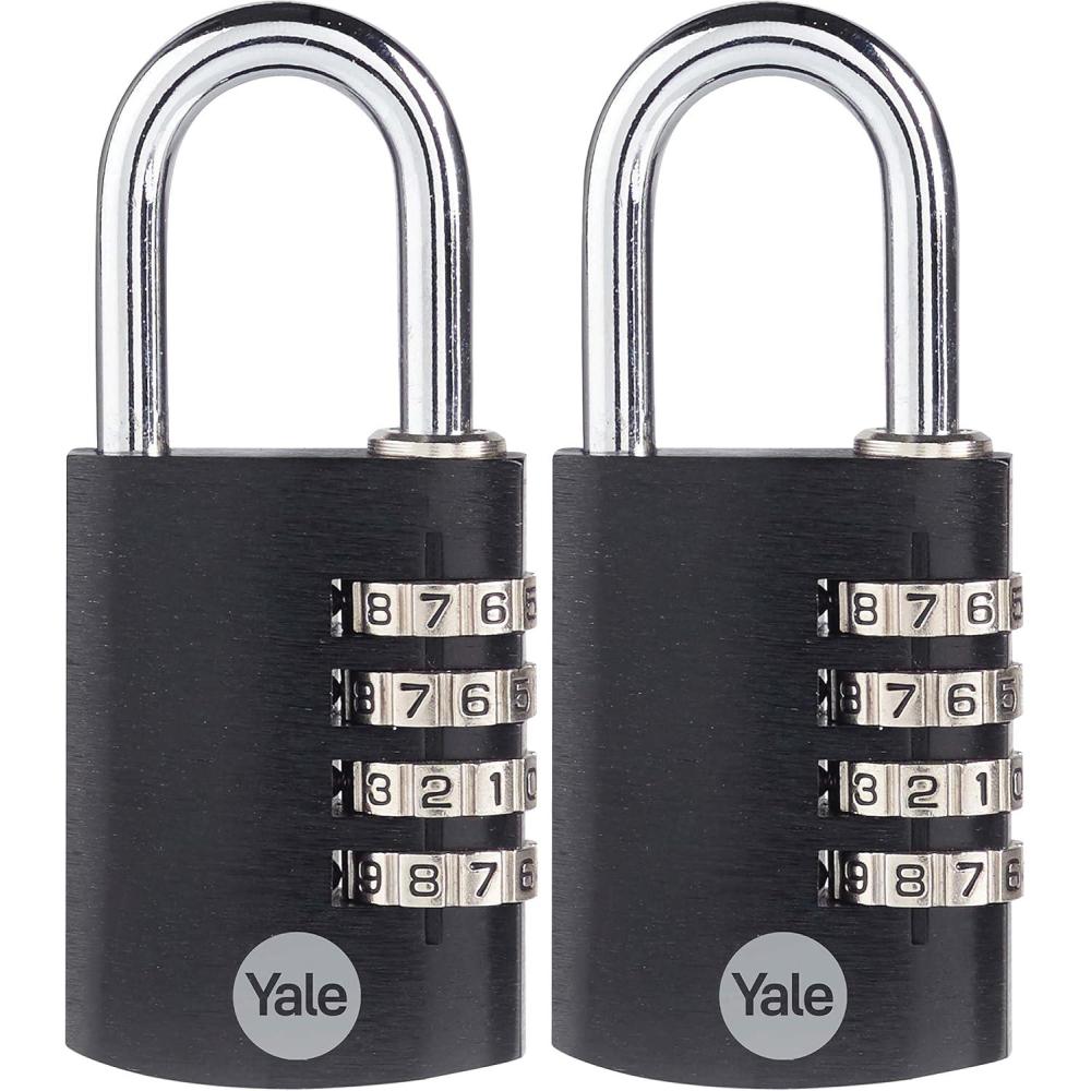 imageYale 4 Digit Combination Lock Outdoor Waterproof Padlock for School Gym Locker Sports Locker Fence Toolbox Gate Case Hasp Storage Black2