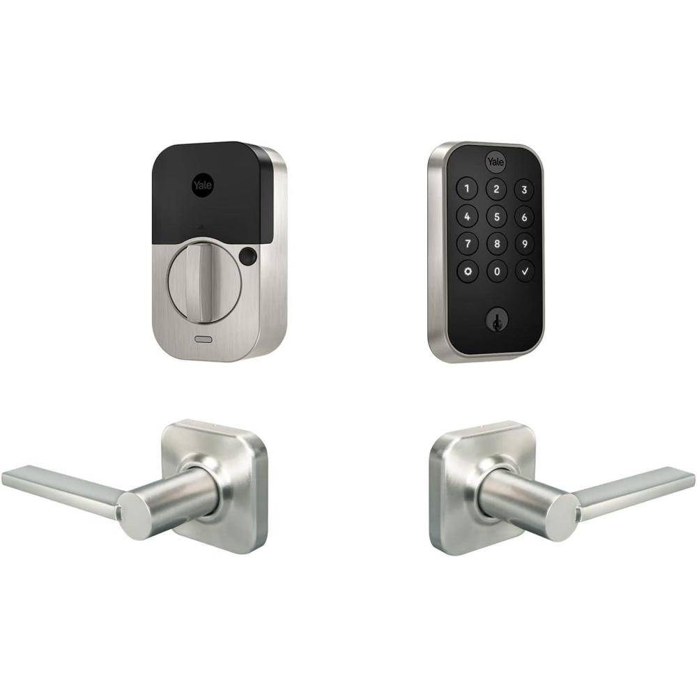 imageYale Assure Lock 2 Keypad with Bluetooth and Ridgefield Handle in Black SuedeSatin Nickel