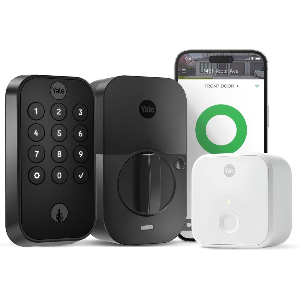 imageYale Assure Lock 2 Keypad with WiFi Connect Black Suede Deadbolt for Vacation Rental Hosts YRD410CB1BSP