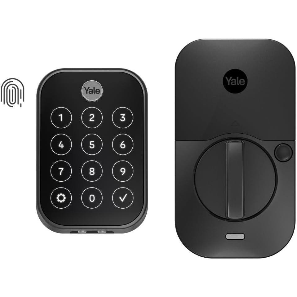 imageYale Assure Lock 2 Touch Deadbolt Satin Nickel Smart Keyless Entry Door Lock with WiFi Connected Touch Keypad and Fingerprint Scanner YRD450FWF1619Black Suede