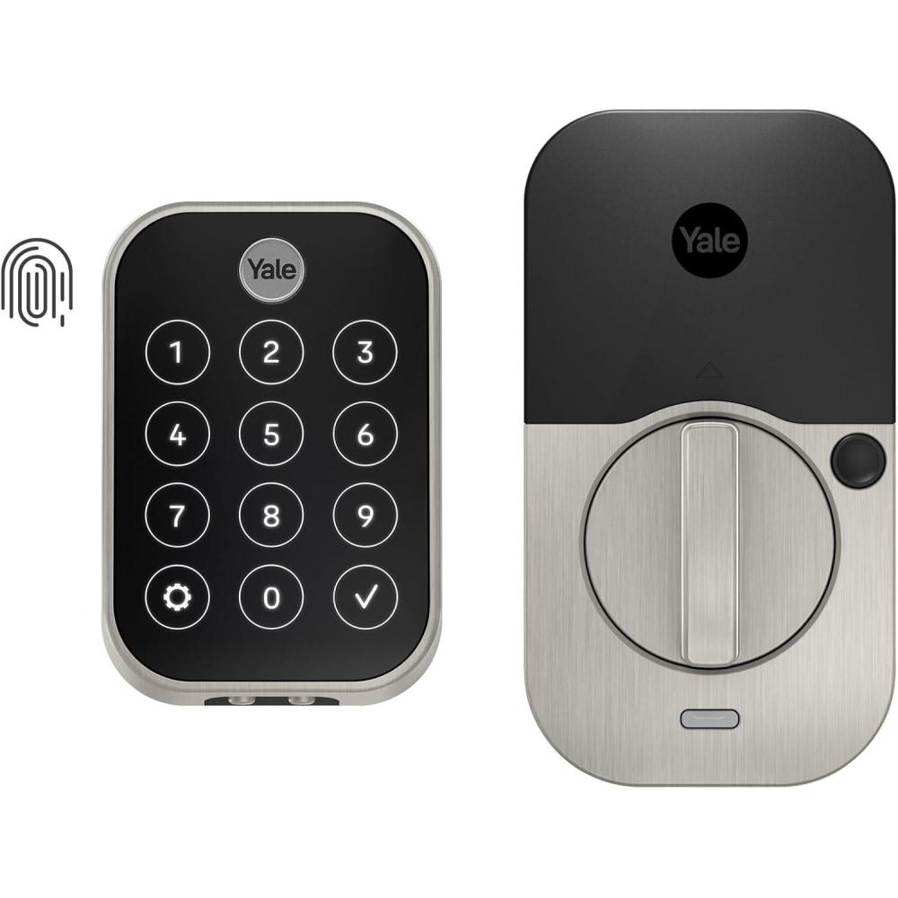 imageYale Assure Lock 2 Touch Deadbolt Satin Nickel Smart Keyless Entry Door Lock with WiFi Connected Touch Keypad and Fingerprint Scanner YRD450FWF1619Satin Nickel