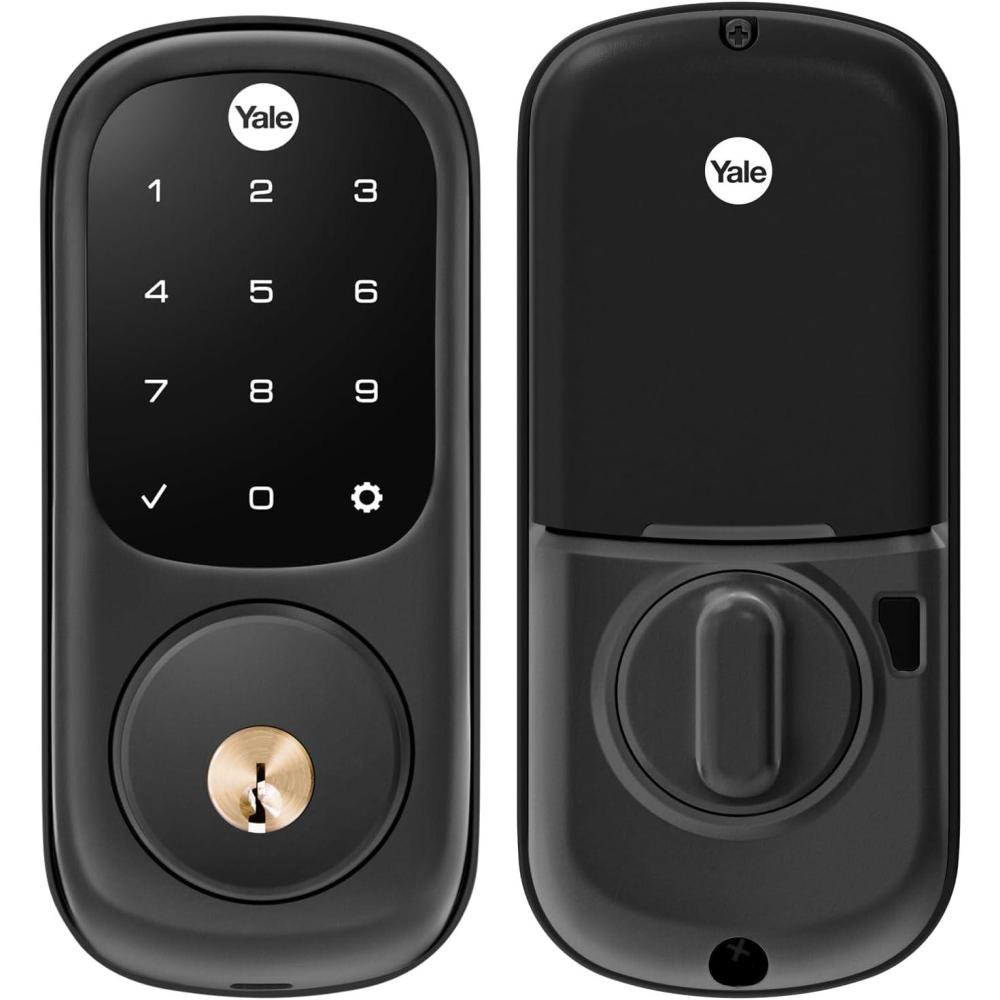 imageYale Assure Lock with ZWave Black Suede Smart Touchscreen Deadbolt Works with Ring Alarm Samsung SmartThings Wink Hub Required Sold Separately YRD226ZW2BSPBlack Suede