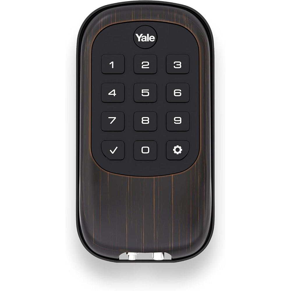 imageYale Security Real Living Keyless Push Button Deadbolt with ZWave Oil Rubbed BronzeBronze