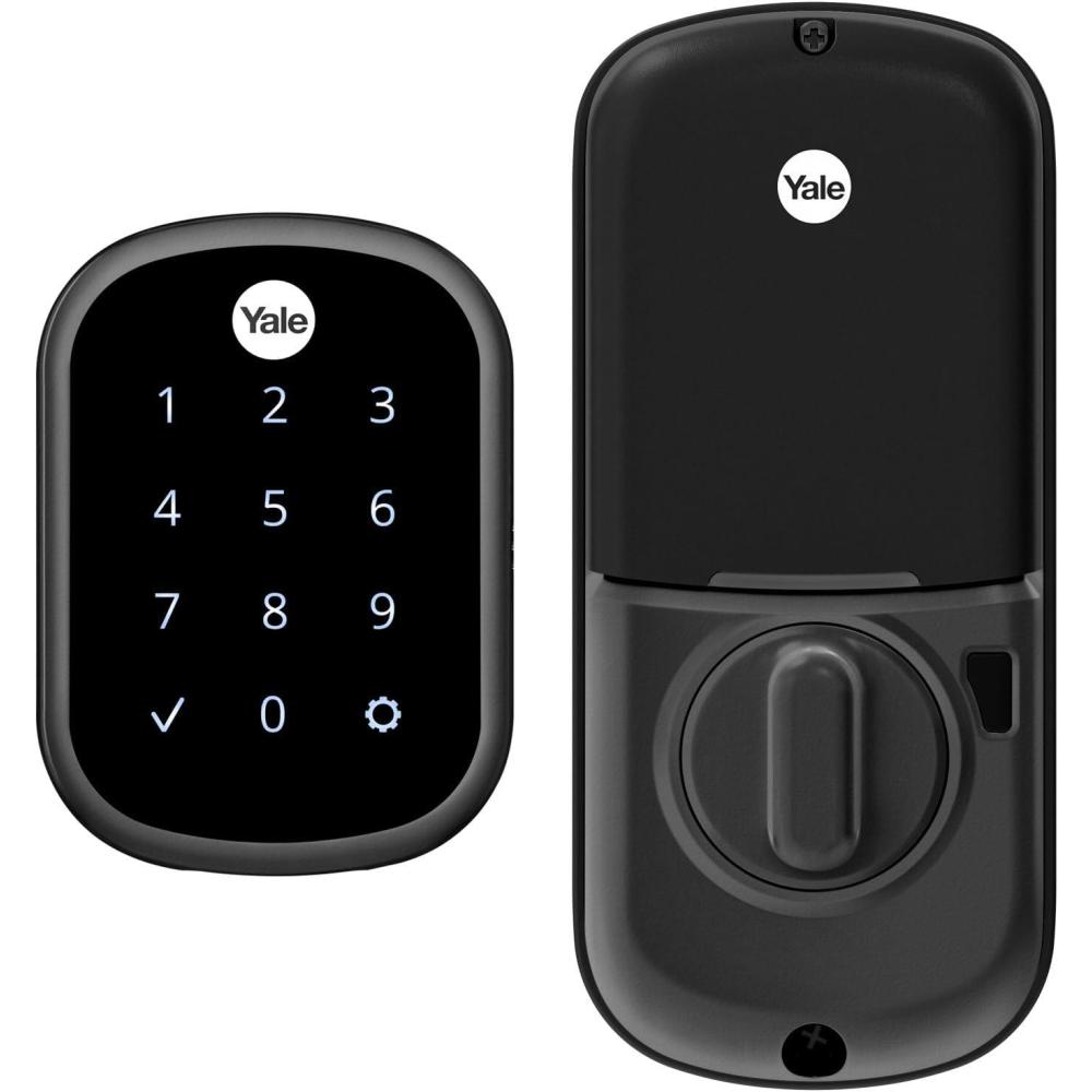 imageYale Security SL Deadbolt Smart Lock Satin Nickel Keyless Entry Door Lock with WiFi Connected Touchscreen for Front or Back Door YRD256CBA619Black Suede