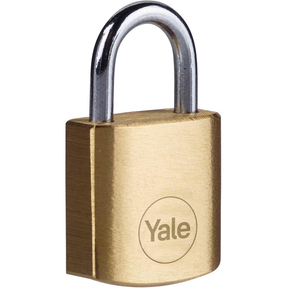 imageYale Y110B501261  Brass Padlock 50 mm  Indoor Locks for Ladders Shutter Doors Tools  3 Keys  Standard Security20 mm