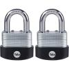 imageYale 2 Pack 2316quot Wide Laminated Padlock with 1316quot Shackle and 3 Keyed Alike Keys for Outdoor Gate Fence Storage