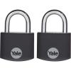 imageYale Small Covered Aluminum Padlock with 3 keyed Alike Keys for Gym Locker Luggage and Cases 2 Pack