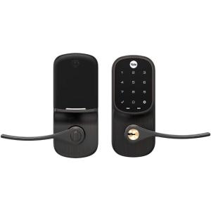 Yale Assure Lever – Z-Wave Smart Door Lever for Keyless Access (for Doors with no deadbolt) – Works with Ring Alarm, Samsung SmartThings and More – Bronze