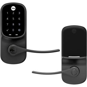 Yale Assure Lever Entry Door Lock with Wi-Fi Connected Touchscreen, Satin Nickel Smart Keypad Door Lock with Handle and Back-Up Key, YRL226-WF1-619(Black Suede)