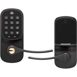 Yale Assure Lever Entry Door Lock with Wi-Fi Connected Touchscreen, Satin Nickel Smart Keypad Door Lock with Handle and Back-Up Key, YRL226-WF1-619(Bronze)