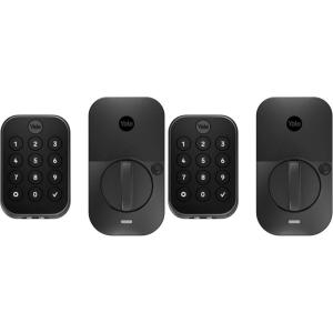 Yale Assure Lock 2 Deadbolt, Black Suede Keypad Code Door Lock with Z-Wave and Back-Up Key for Front or Back Entry Door, YRD410-ZW2-BSP(Black Suede)