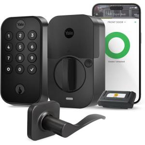 Yale Assure Lock 2 Keypad with Wi-Fi and Ridgefield Handle in Black Suede(Black Suede)