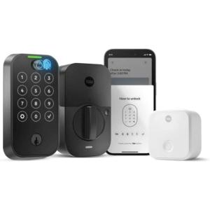 Yale Assure Lock 2 Touch Deadbolt, Black Suede Keyed Smart Entry Door Lock with Wi-Fi Connected Touchscreen Keypad and Fingerprint Scanner for Vacation Rental Hosts, YRD420-F-CB1-BSP(Black Suede)