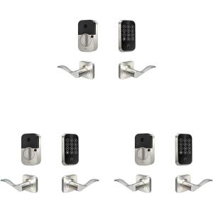 Yale Assure Lock 2 Touchscreen with Wi-Fi and Ridgefield Handle in Black Suede(Satin Nickel)