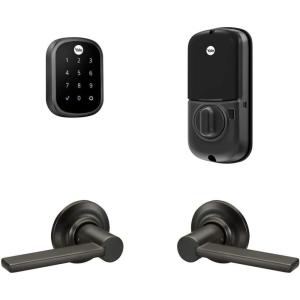 Yale Assure Lock SL, Wi-Fi Smart Lock with Valdosta Lever – Works with the Yale Access App, Amazon Alexa, Google Assistant, HomeKit, Phillips Hue and Samsung SmartThings, Black Suede(Touchscreen – No Key)