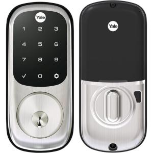 Yale Assure Lock with Z-Wave, Black Suede Smart Touchscreen Deadbolt Works with Ring Alarm, Samsung SmartThings, Wink (Hub Required, Sold Separately), YRD226-ZW2-BSP(Satin Nickel)
