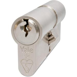 Yale Locks Euro Double Cylinder Kitemark 40 x 45 (95mm) Nickel Plated Visi(Nickel)