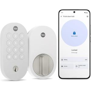 Yale Matte Black Keyed Deadbolt Smart Lock with Google Matter, YRD510-MT1-BLK(Snow)