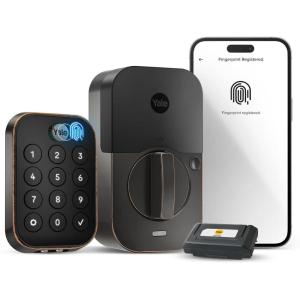 Yale Security Assure Lock 2 Touch Deadbolt, Satin Nickel Keyed Smart Entry Door Lock with Wi-Fi Connected Keypad and Fingerprint Scanner for Code Entry and Remote Access, YRD410-F-WF1-619(Oil Rubbed Bronze)