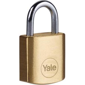 Yale Y110B/50/126/1 – Brass Padlock (50 mm) – Indoor Locks for Ladders, Shutter Doors, Tools – 3 Keys – Standard Security(20 mm)
