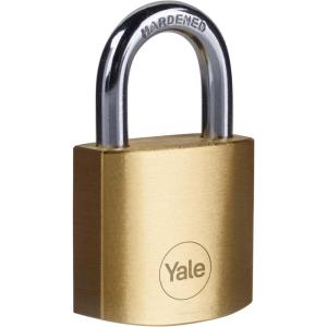 Yale Y110B/50/126/1 – Brass Padlock (50 mm) – Indoor Locks for Ladders, Shutter Doors, Tools – 3 Keys – Standard Security(30 mm)