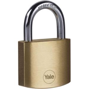 Yale Y110B/50/126/1 – Brass Padlock (50 mm) – Indoor Locks for Ladders, Shutter Doors, Tools – 3 Keys – Standard Security(40 mm)