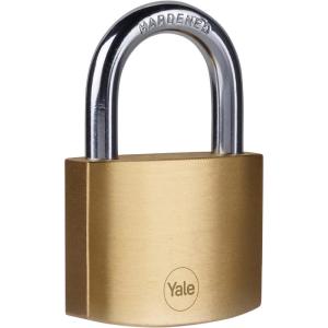 Yale Y110B/50/126/1 – Brass Padlock (50 mm) – Indoor Locks for Ladders, Shutter Doors, Tools – 3 Keys – Standard Security(50mm)