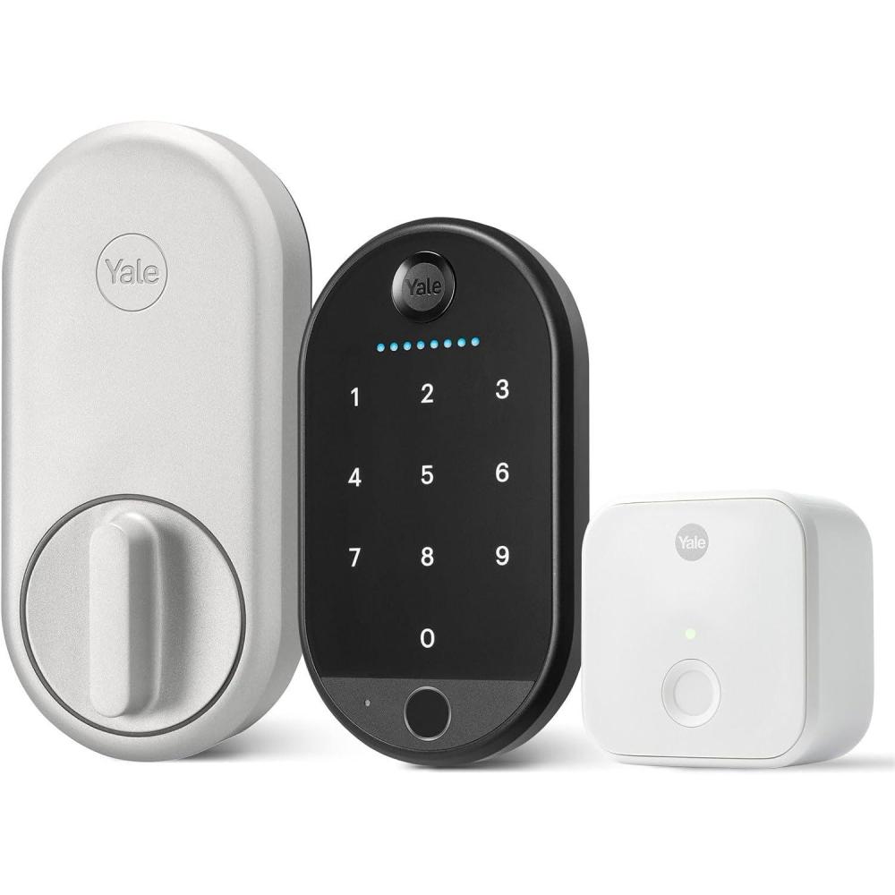 imageYale Approach Lock Deadbolt Silver KeyFree Smart Entry Door Lock with WiFi Connected Touchscreen Keypad and Biometric Fingerprint Scanner for Code Entry and Remove Access BYRR110FWF1NBSP