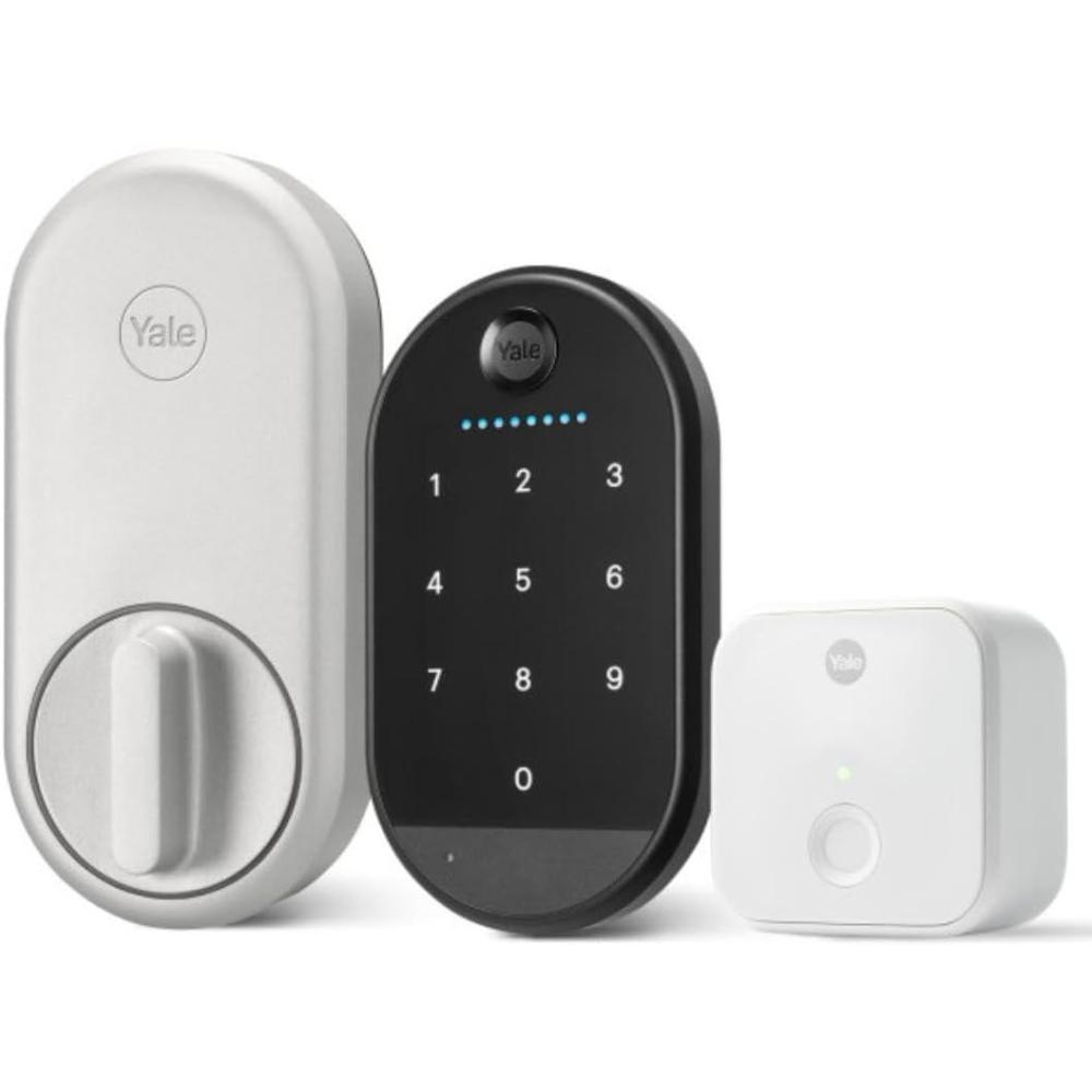imageYale Approach with Keypad  WiFi Smart Lock  Retrofit lock fits replaces your thumbturn so you can keep your keys  Includes Bluetooth touchscreen keypad for keyless accessSilver