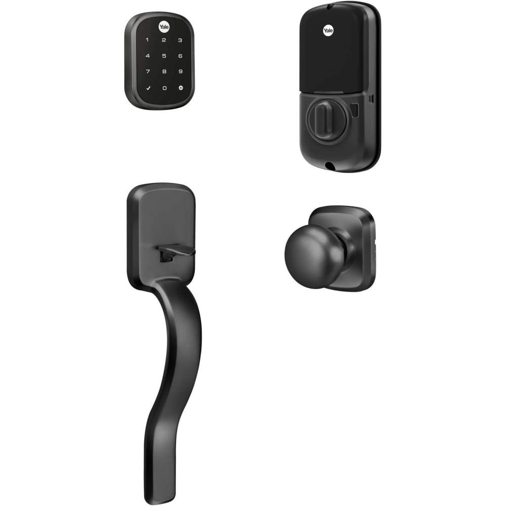 imageYale Security Assure Lock SL Touchscreen with ZWave with Ridgefield Handleset  Works with Ring Alarm Samsung Smartthings Wink ADT and More Black
