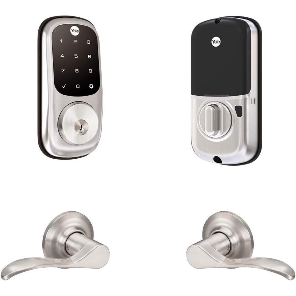imageYale Security BYRD226NRNW619 Yale Assure Lock Norwood Touchscreen Deadbolt with Matching Lever Satin NickelSatin Nickel