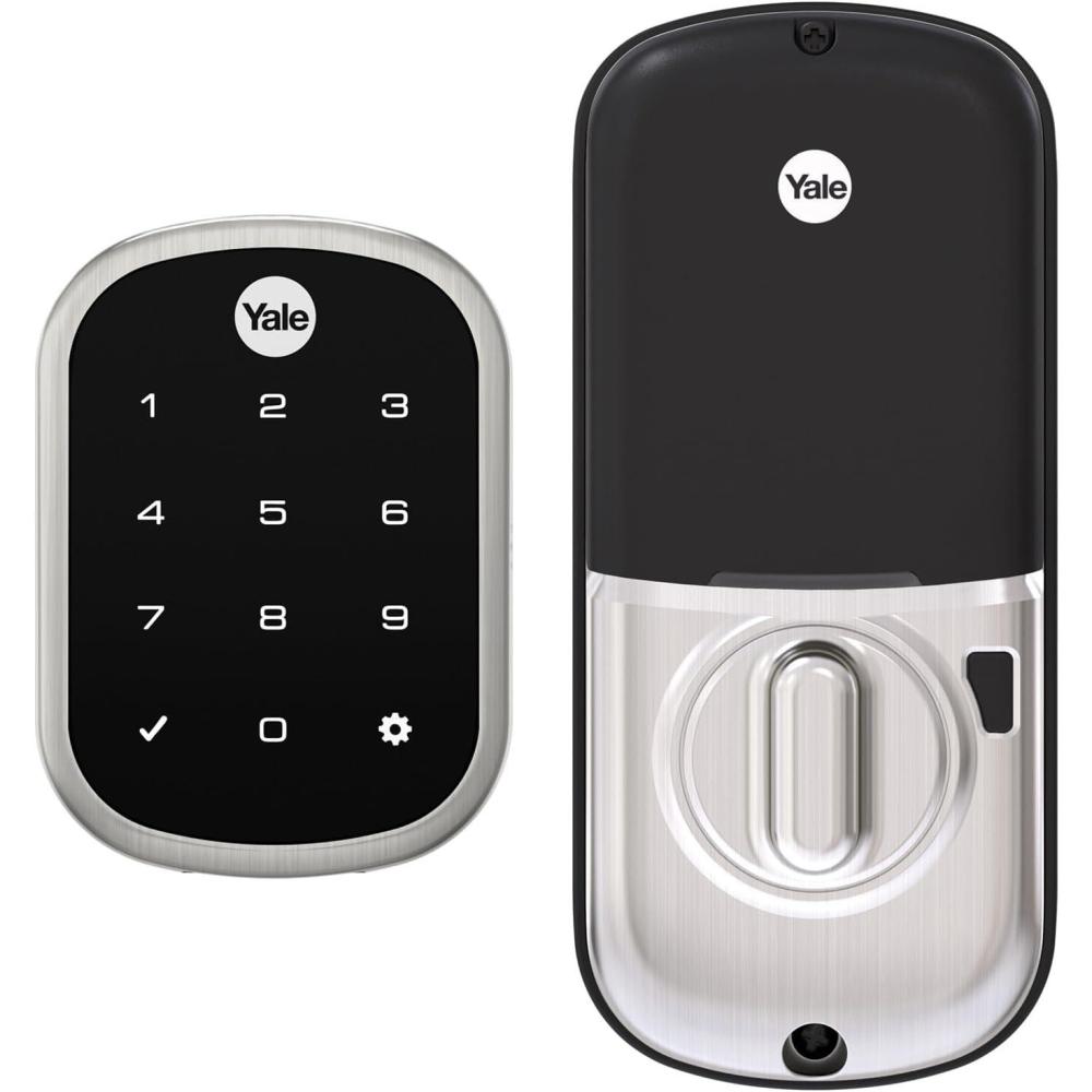imageYale Security Deadbolt Lock SL with ZWave Satin Nickel Keyless Entry Door Lock with Electronic Touchscreen Keypad for Code YRD256ZW2619