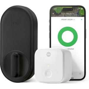 Yale Approach Smart Wi-Fi Deadbolt Retrofit Smart Lock, Unlimited Virtual Keys, App Remote Control, Keyless Entry – Black