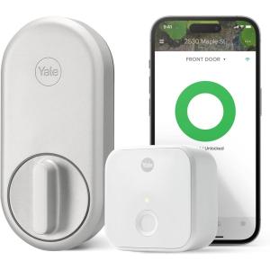 Yale Approach Smart Wi-Fi Deadbolt Retrofit Smart Lock, Unlimited Virtual Keys, App Remote Control, Keyless Entry – Silver