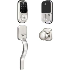 Yale Assure Lock Touchscreen with Ridgefield Handleset in Black(Satin Nickel)