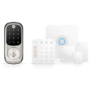 Yale Assure Lock in Satin Nickel and Ring Alarm 5-Piece Kit