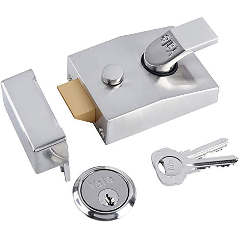 imageYale P89CHCH60 Deadlocking Nightlatch 60 mm Chrome Finish High Security with Automatic DeadlockChrome Finish