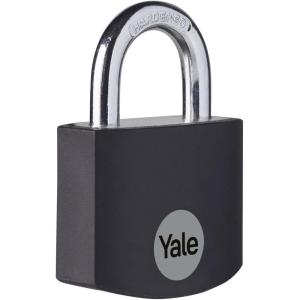 Yale YE3B/38/119/1/BK – Black Aluminium Padlock (38mm) – High Quality Indoor Lock for Locker, Backpack, Tool Box – 3 Keys – Standard Security(Black)