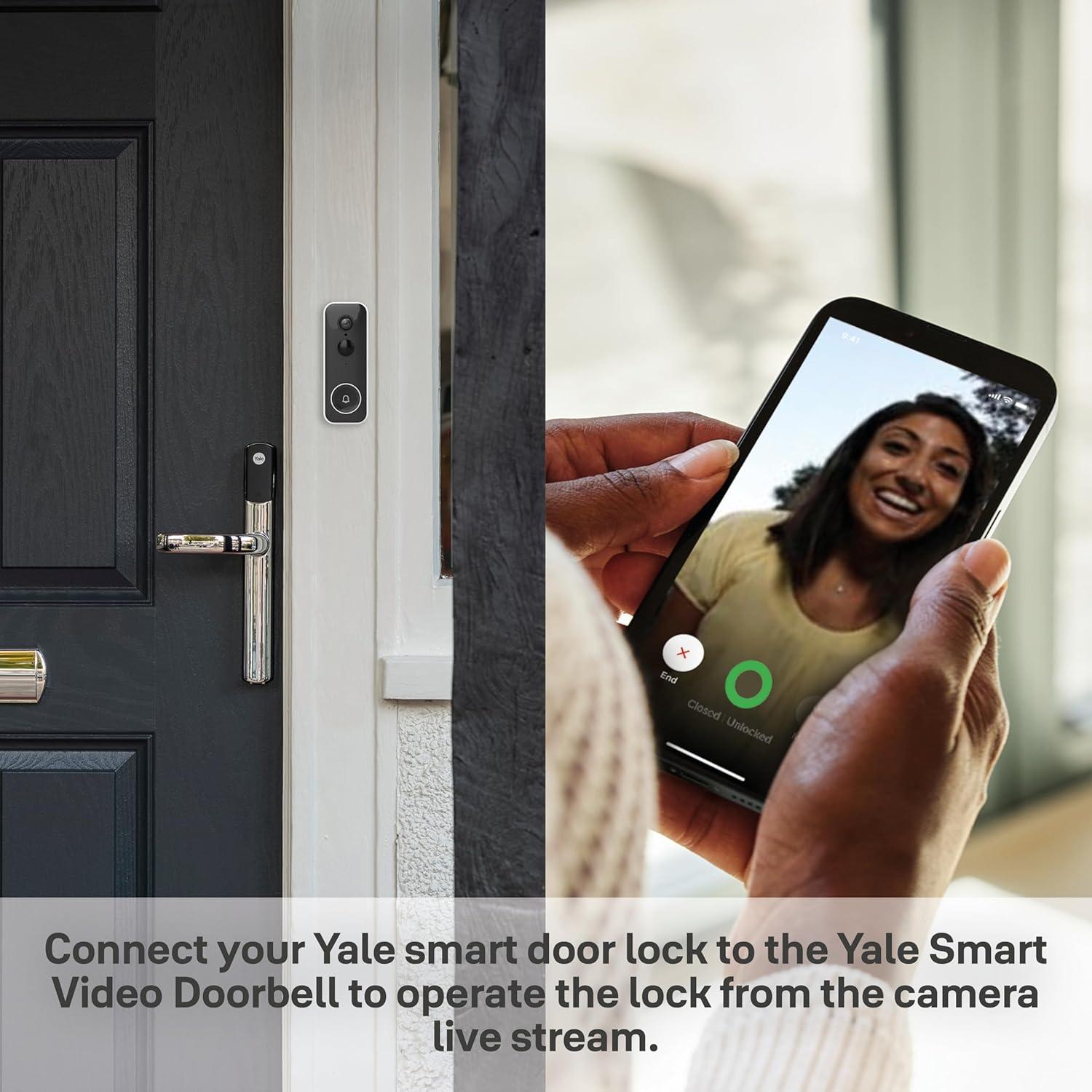 imageYale Conexis L2 Smart Door Lock White Remote Access from Anywhere Anytime No Key Needed Compatible with Alexa Google Assistant and Philips Hue SDL2000WHBlack