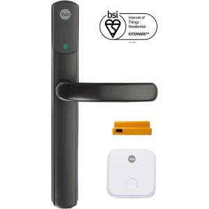 Yale Conexis L2 Smart Door Lock – White- Remote Access from Anywhere, Anytime, No Key Needed, Compatible with Alexa, Google Assistant and Philips Hue, SD-L2000-WH(Black)
