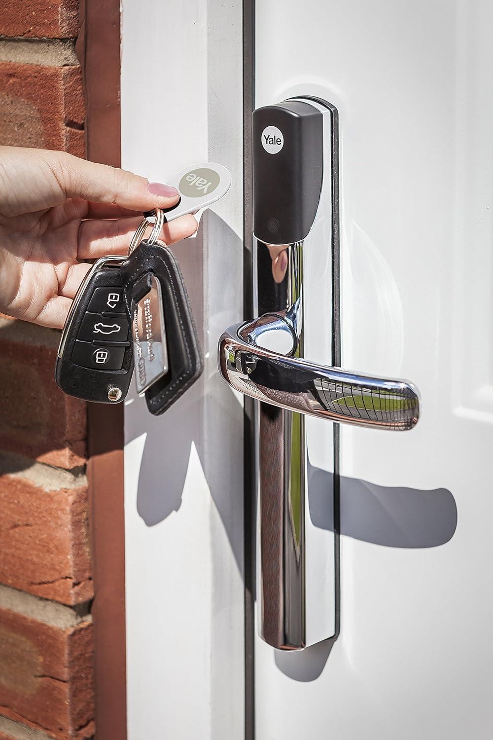 imageYale PYD01CONRFIDM Phone Tag Smart Door Lock Accessory BundleKey Card White Set of 3 PiecesAccessory Bundle  Key Card  Key Tag and Phone Tag