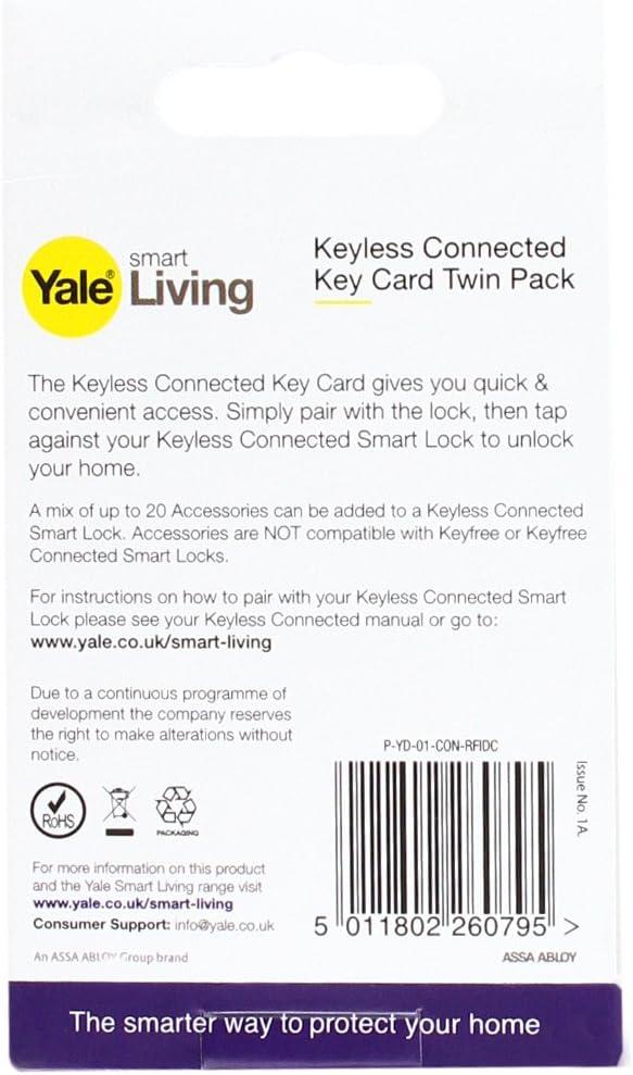 imageYale PYD01CONRFIDM Phone Tag Smart Door Lock Accessory BundleKey Card White Set of 3 PiecesKey Card