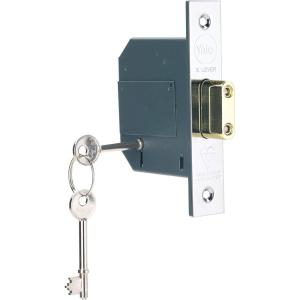 Yale P-M562-CH-80 PM562 76mm British Standard 5 Lever Mortice Deadlock, High Security, Visi Pack, Suitable for External Doors, Chrome Finish, 3 Inch/76 mm(Polished Chrome)