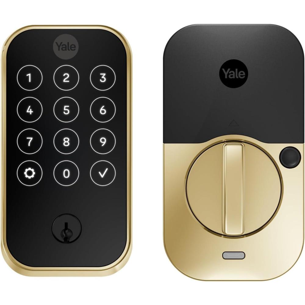 imageYale Assure Lock 2 Deadbolt Lifetime Brass KeyFree Smart Lock with Bluetooth Connected Touchscreen Keypad for Code Entry No WiFi YRD420BLEP05