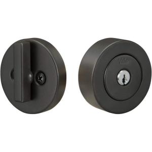 Yale Home Flat Round Single Cylinder, Black Suede Deadbolt