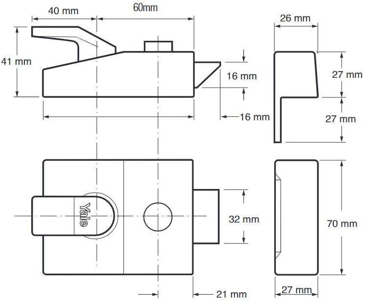 image:imageYale P89DMGPB60 Deadlocking Nightlatch Automatic Deadlock Dark Metallic FinishBrass Cylinder High Security Outdoor Lock Front Door LatchDark Metallic GrayBrass