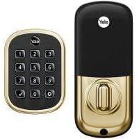 Yale YRD136-ZW2-P05 Pro SL Push-Button Keypad Key-Free Deadbolt with Z-Wave Plus, Polished Brass