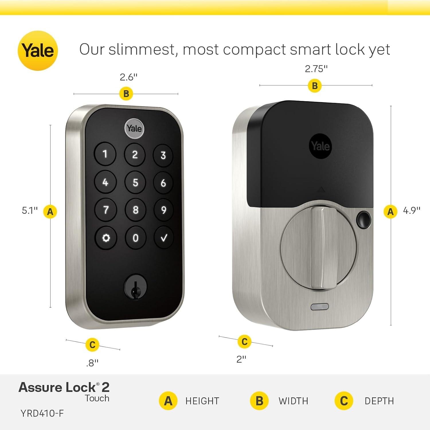 image:imageYale Assure Lock 2 Keypad with WiFi Connect Oil Rubbed Bronze Deadbolt for Vacation Rental Hosts YRD410CB10BP