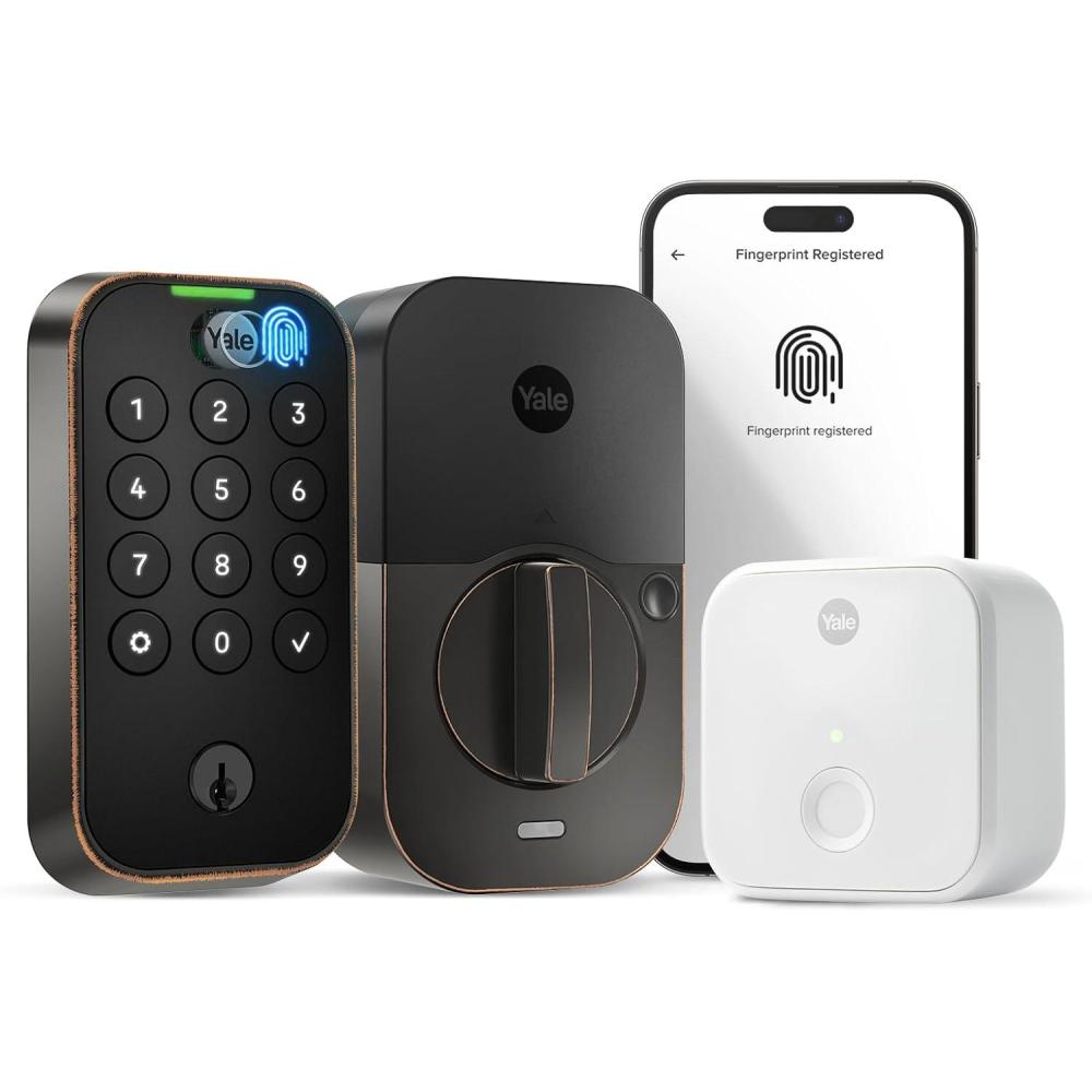 image:imageYale Assure Lock 2 Touch Deadbolt Oil Rubbed Bronze Keyed Smart Entry Door Lock with WiFi Connected Touchscreen Keypad and Fingerprint Scanner for Vacation Rental Hosts YRD410FCB10BP