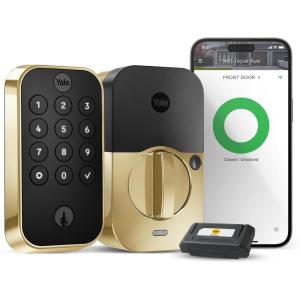 Yale Assure Lock 2 Deadbolt, Lifetime Brass Keyed Smart Entry Door Lock with Wi-Fi Connected Keypad for Code Entry and Remote Access, YRD410-WF1-P05